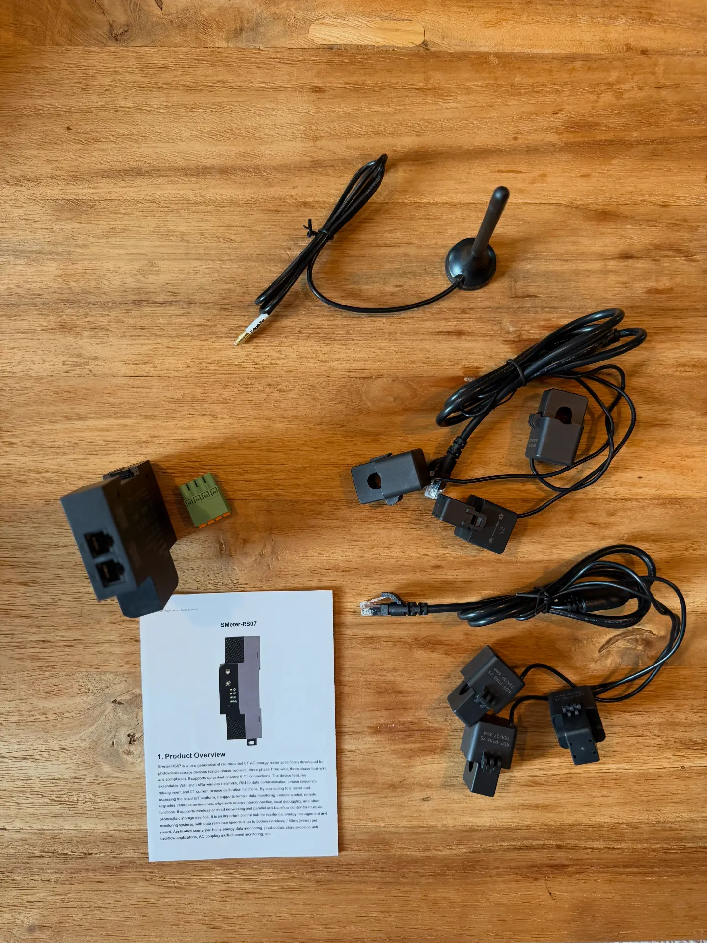 SMeter-RS07 slimme meter met twee CT-klemmen en toebehoren
