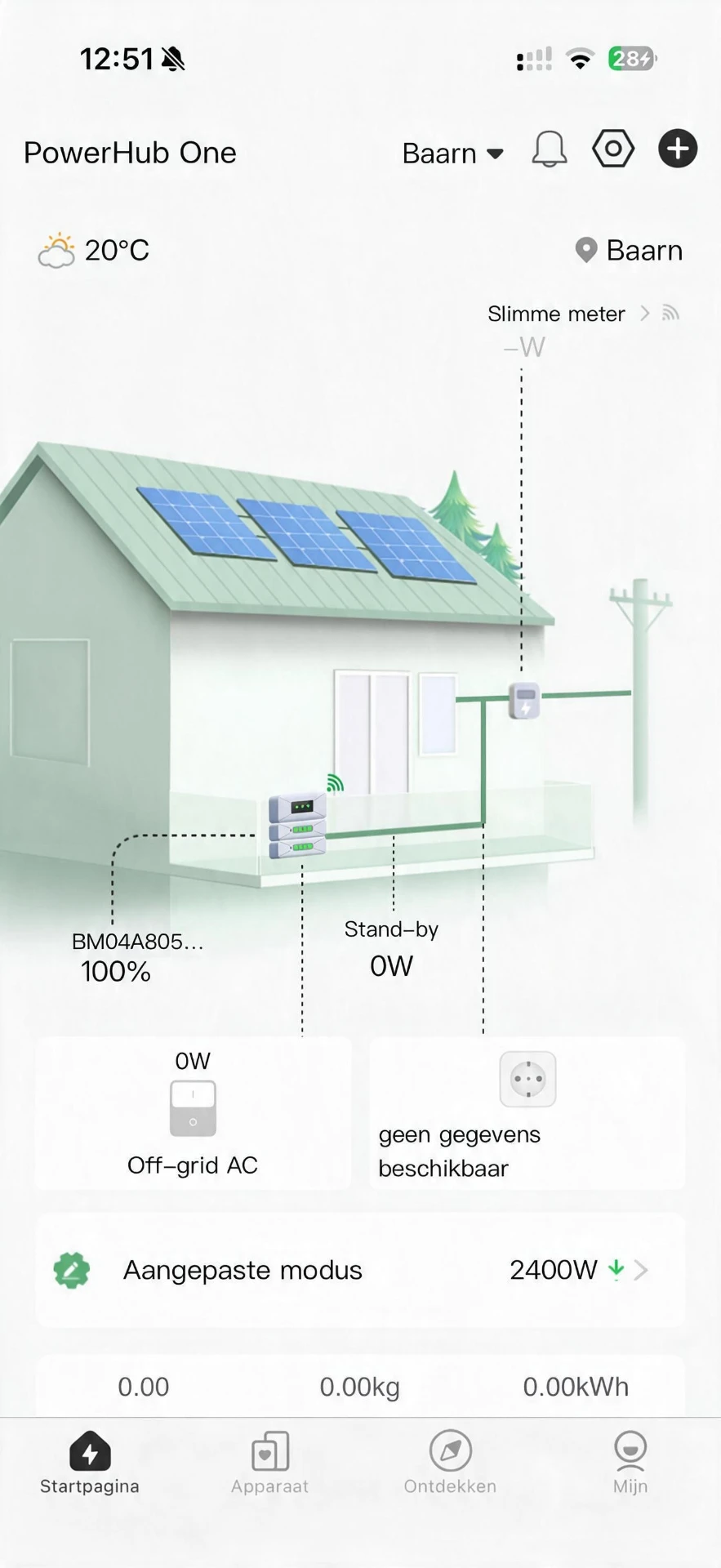 PowerHub app met realtime inzicht in de energiestromen van de woning